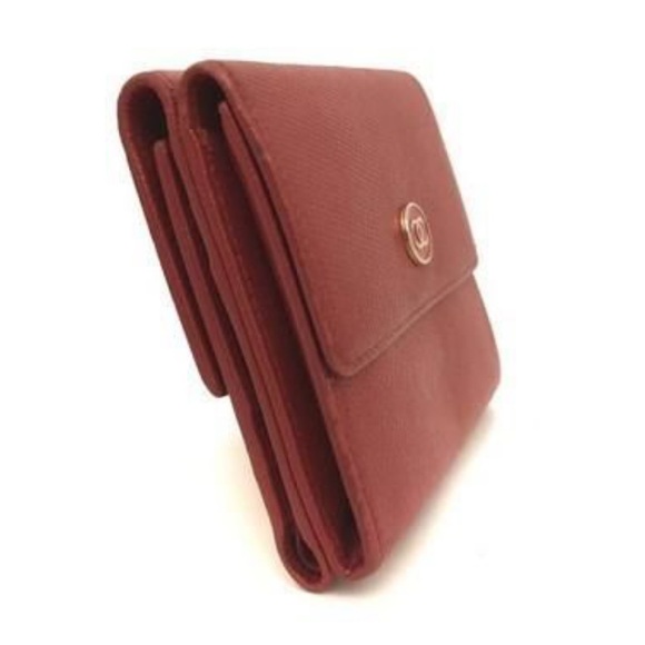 Chanel Red Coco Button Leather Wallet - Picture 13 of 16